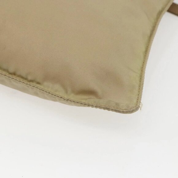 PRADA Shoulder Bag Nylon Beige Silver Auth 156267 - Picture 5 of 16